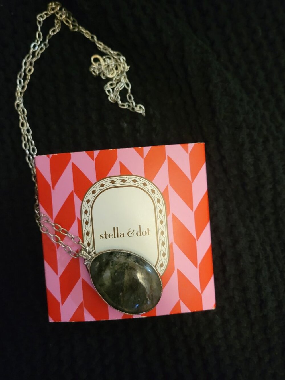 Stella & Dot Senibel Reversable Adjustable Pendant Silver